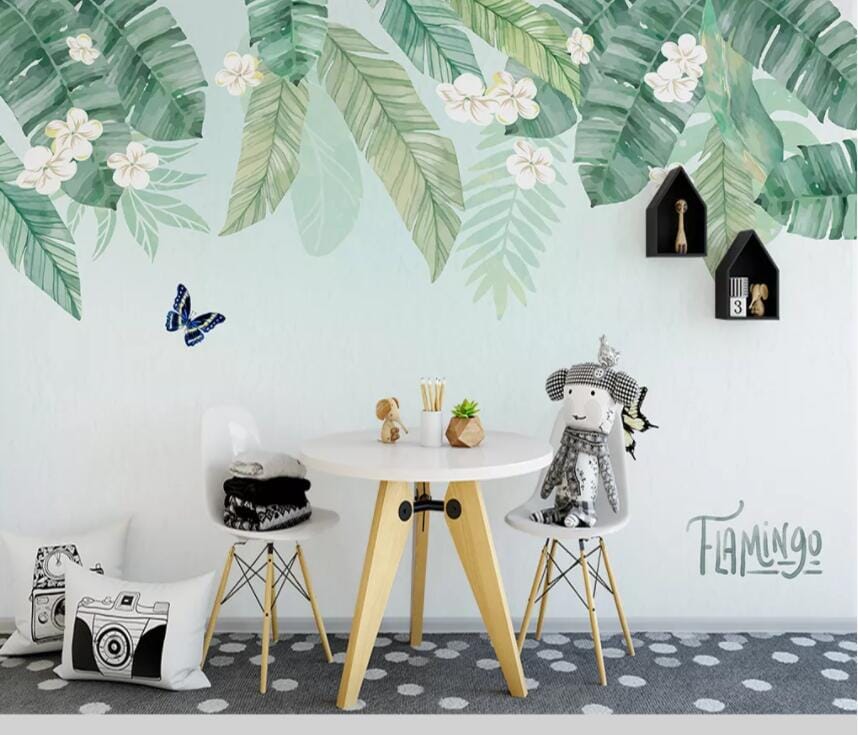 3D Green Leaf 1871 Wall Murals Wallpaper AJ Wallpaper 2