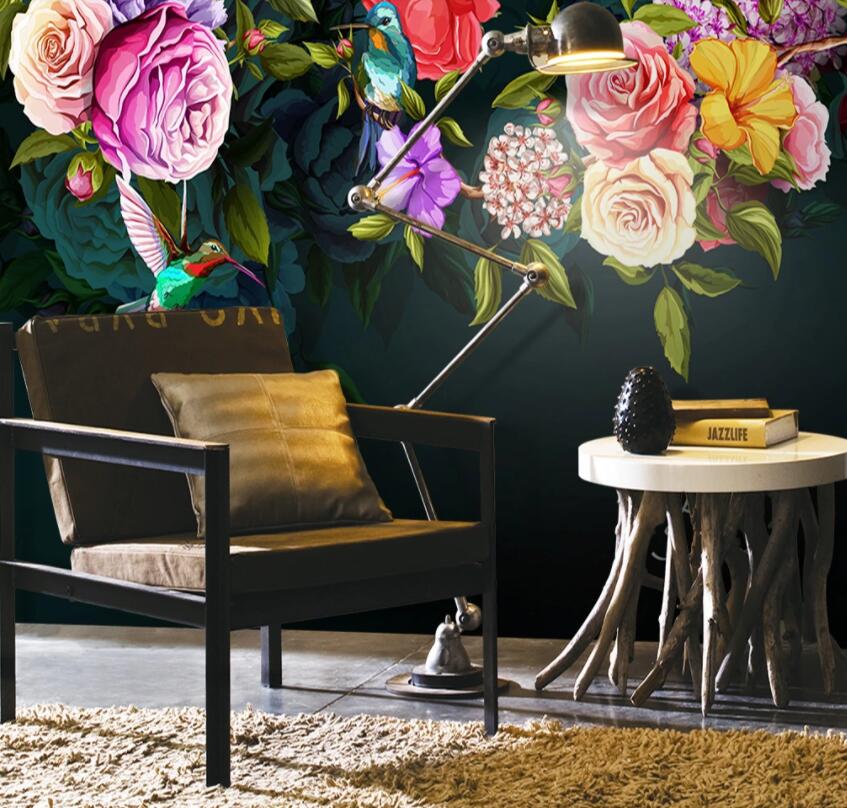 3D Colored Flowers 534 Wall Murals Wallpaper AJ Wallpaper 2