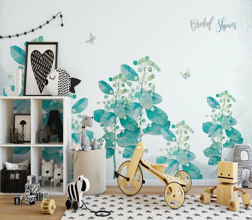 3D Green Leaves 529 Wall Murals Wallpaper AJ Wallpaper 2