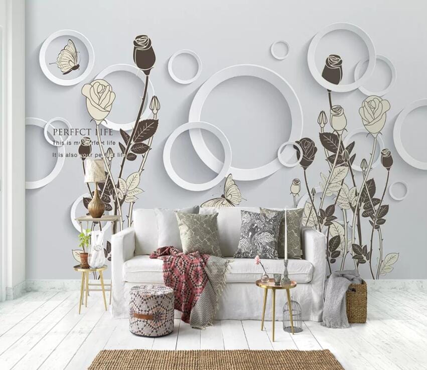 3D Round Flower 1851 Wall Murals Wallpaper AJ Wallpaper 2