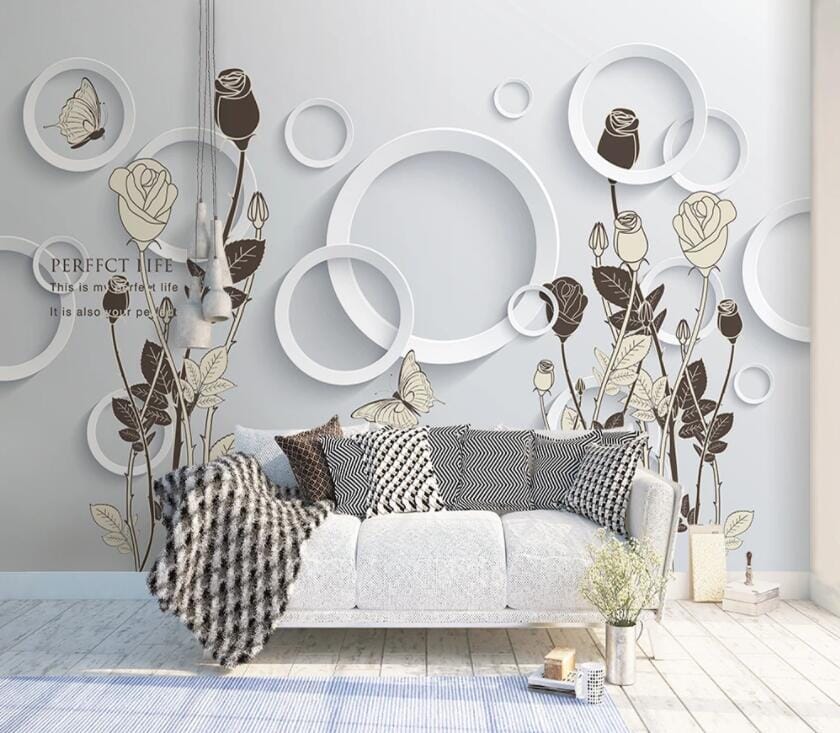 3D Round Flower 1851 Wall Murals Wallpaper AJ Wallpaper 2