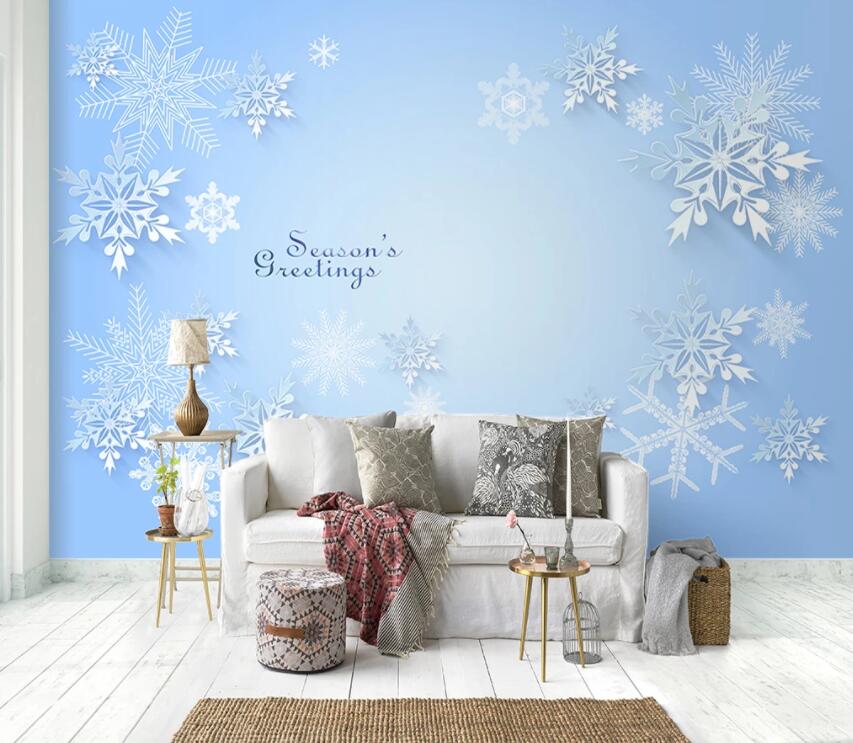 3D White Snowflake 517 Wall Murals Wallpaper AJ Wallpaper 2