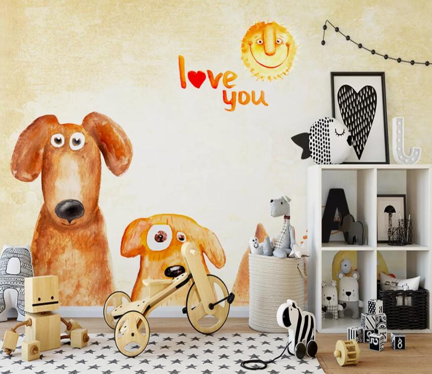 3D Cute Dog 506 Wall Murals Wallpaper AJ Wallpaper 2
