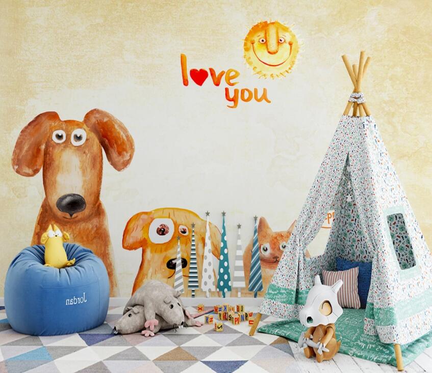 3D Cute Dog 506 Wall Murals Wallpaper AJ Wallpaper 2