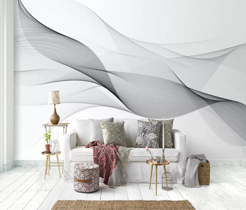 3D Black Wave 515 Wall Murals Wallpaper AJ Wallpaper 2