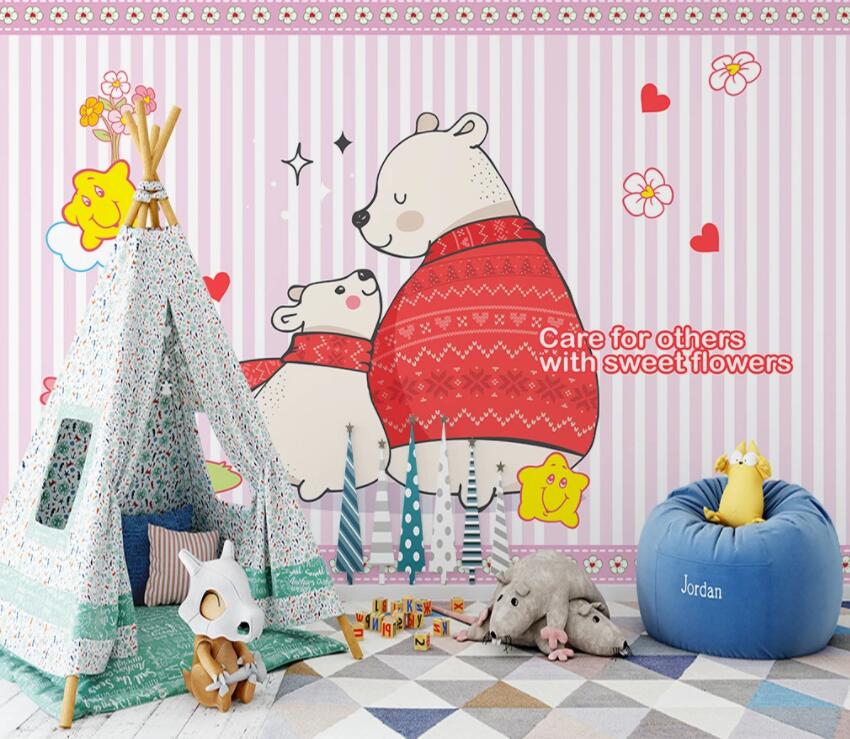 3D Red Bear 499 Wall Murals Wallpaper AJ Wallpaper 2