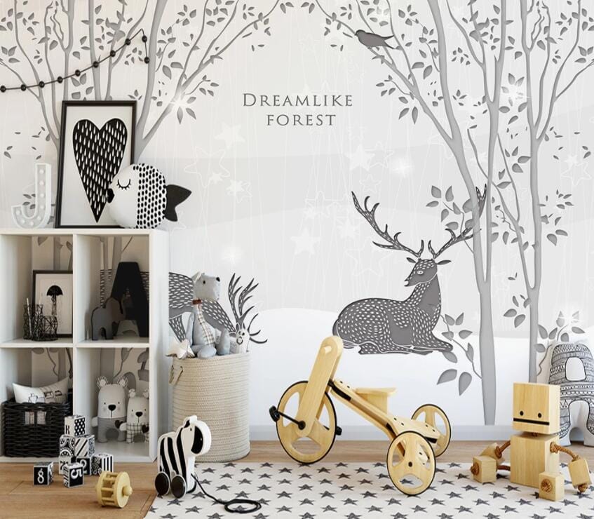 3D Forest Deer 1828 Wall Murals Wallpaper AJ Wallpaper 2