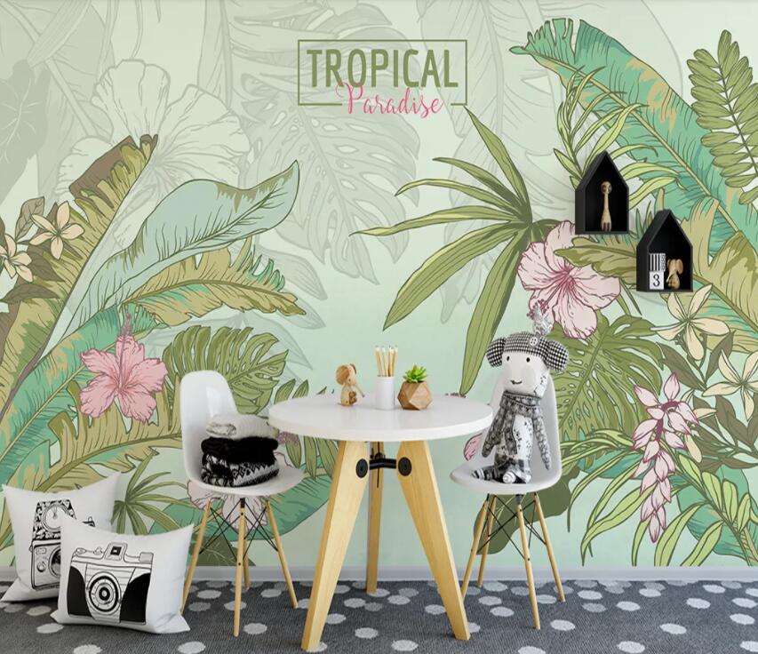 3D Green Plant 455 Wall Murals Wallpaper AJ Wallpaper 2