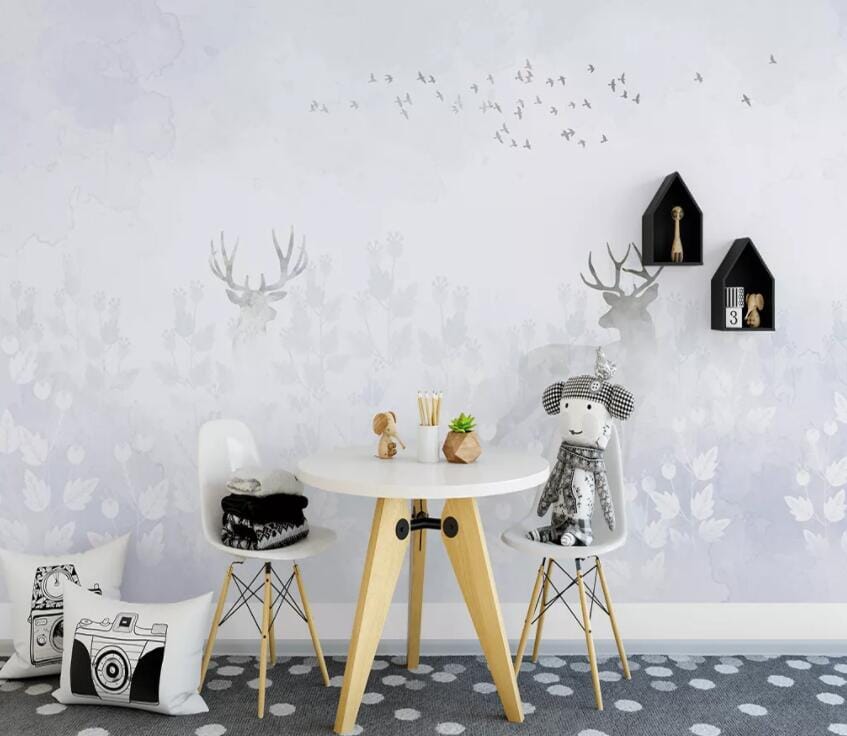 3D Misty Deer 1805 Wall Murals Wallpaper AJ Wallpaper 2