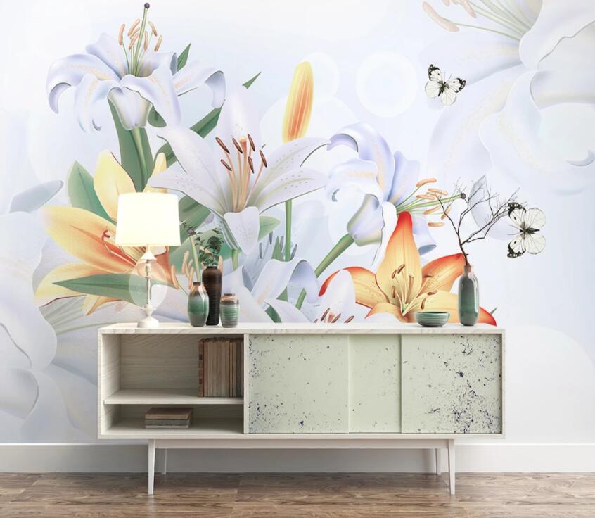 3D Colored Flowers 436 Wall Murals Wallpaper AJ Wallpaper 2