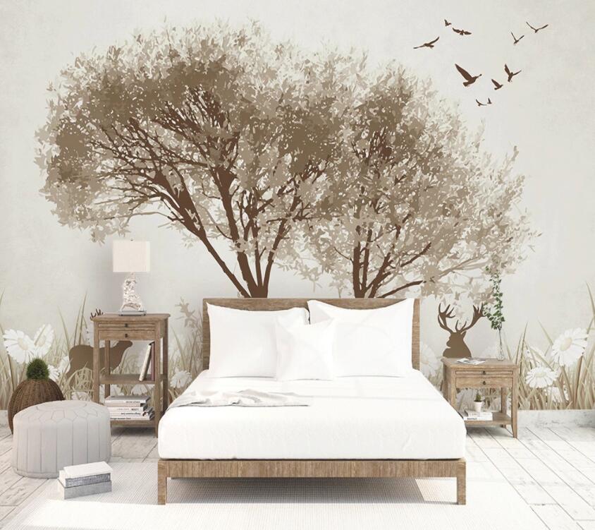 3D Tree Bird 434 Wall Murals Wallpaper AJ Wallpaper 2