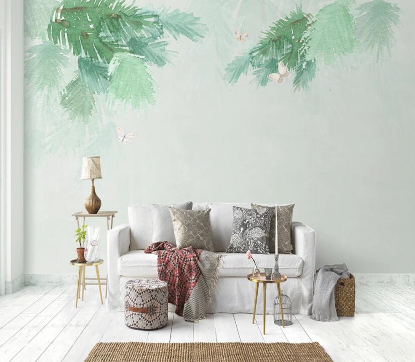 3D Green Leaves 348 Wall Murals Wallpaper AJ Wallpaper 2