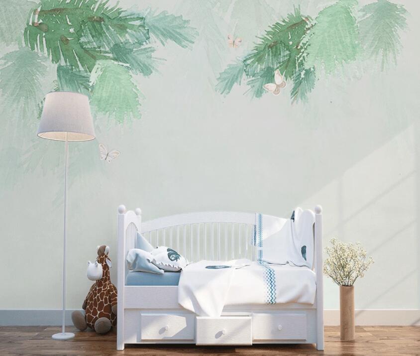 3D Green Leaves 348 Wall Murals Wallpaper AJ Wallpaper 2