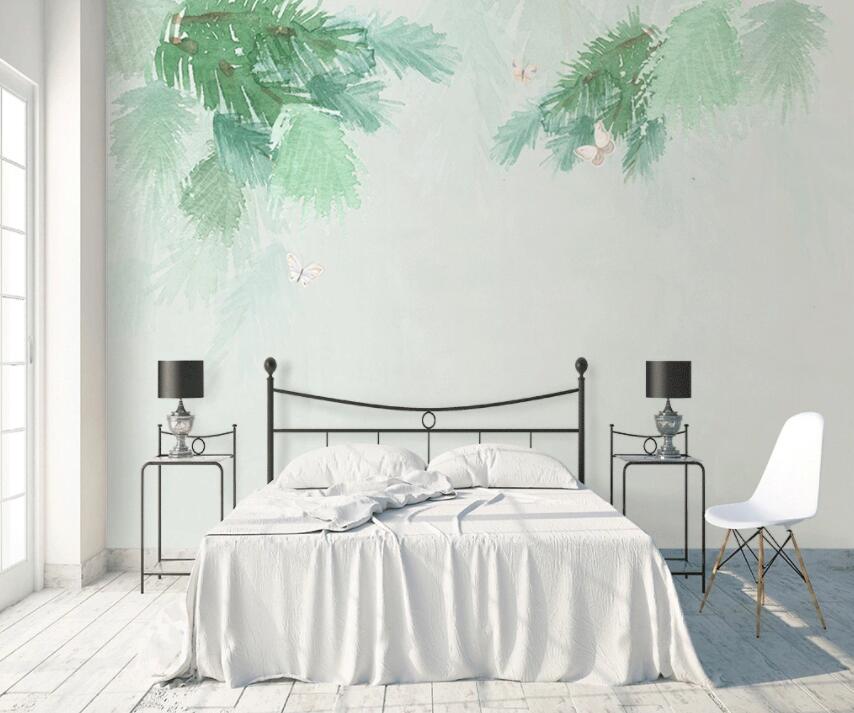 3D Green Leaves 348 Wall Murals Wallpaper AJ Wallpaper 2