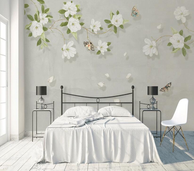 3D Flower Butterfly 344 Wall Murals Wallpaper AJ Wallpaper 2