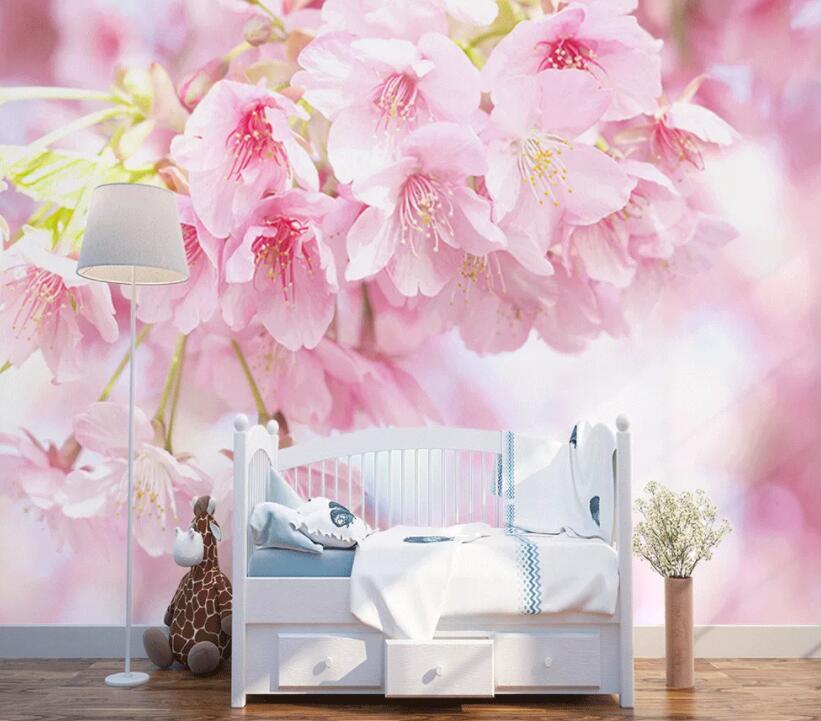 3D Pink Flowers 312 Wall Murals Wallpaper AJ Wallpaper 2