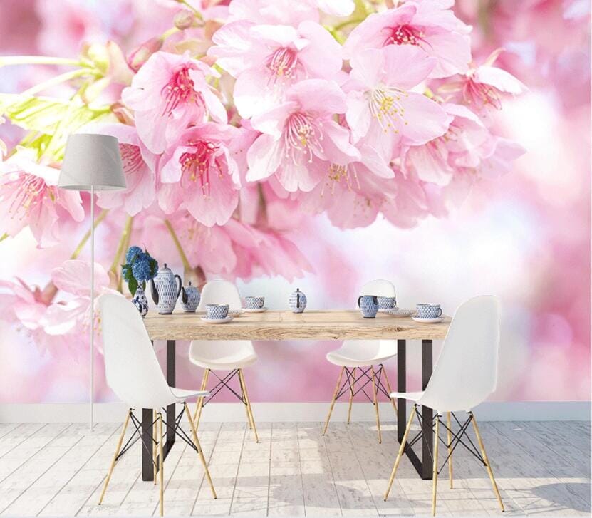 3D Pink Flowers 1701 Wall Murals Wallpaper AJ Wallpaper 2