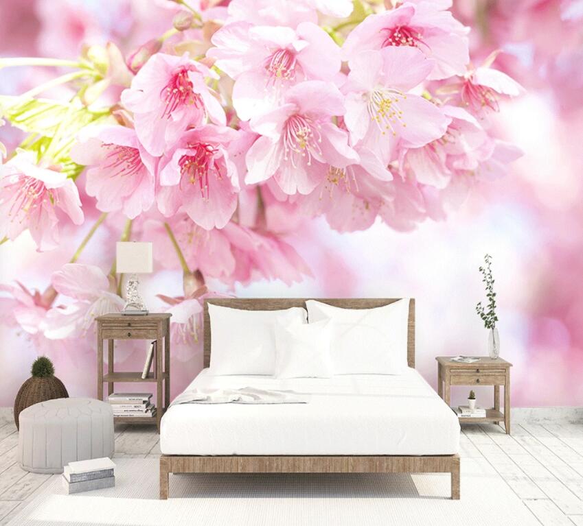 3D Pink Flowers 312 Wall Murals Wallpaper AJ Wallpaper 2