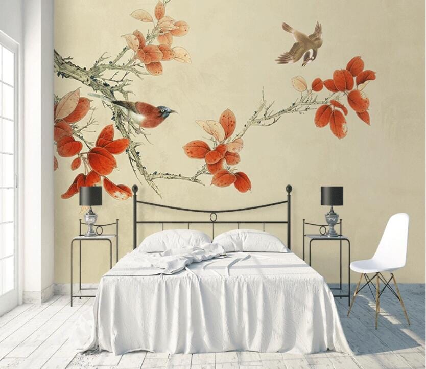 3D Flowers And Leaves 1691 Wall Murals Wallpaper AJ Wallpaper 2