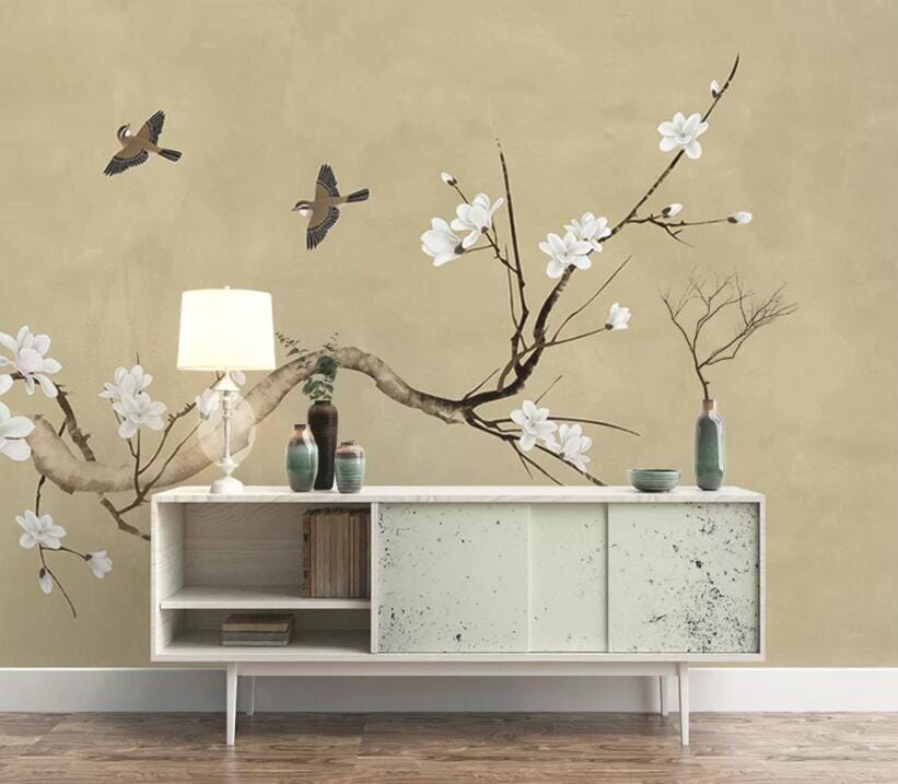 3D Flower Bird 1681 Wall Murals Wallpaper AJ Wallpaper 2