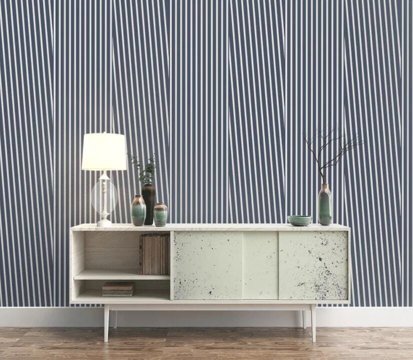 3D Blue Stripes 1674 Wall Murals Wallpaper AJ Wallpaper 2
