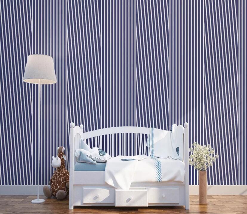 3D Blue Stripes 1673 Wall Murals Wallpaper AJ Wallpaper 2