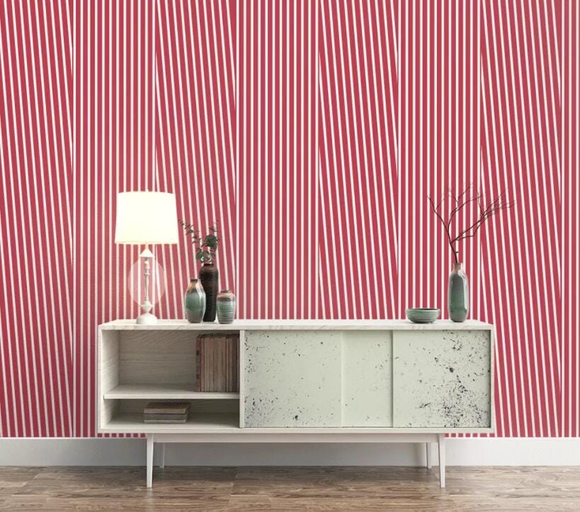 3D Red Stripes 1672 Wall Murals Wallpaper AJ Wallpaper 2