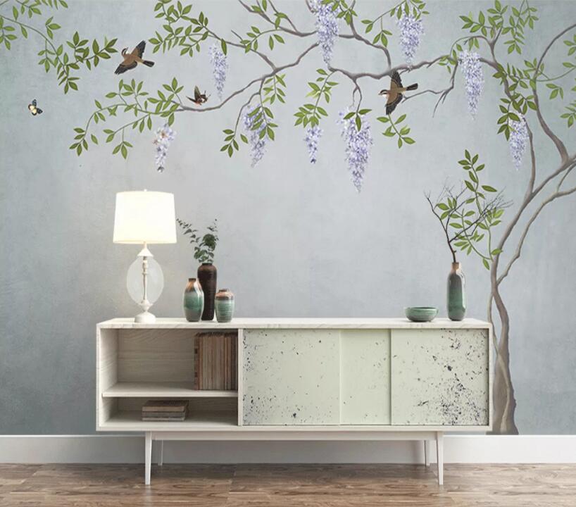 3D Leaf Bird 207 Wall Murals Wallpaper AJ Wallpaper 2