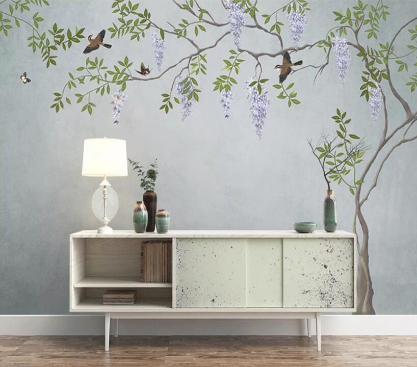 3D Leaf Flower 1607 Wall Murals Wallpaper AJ Wallpaper 2