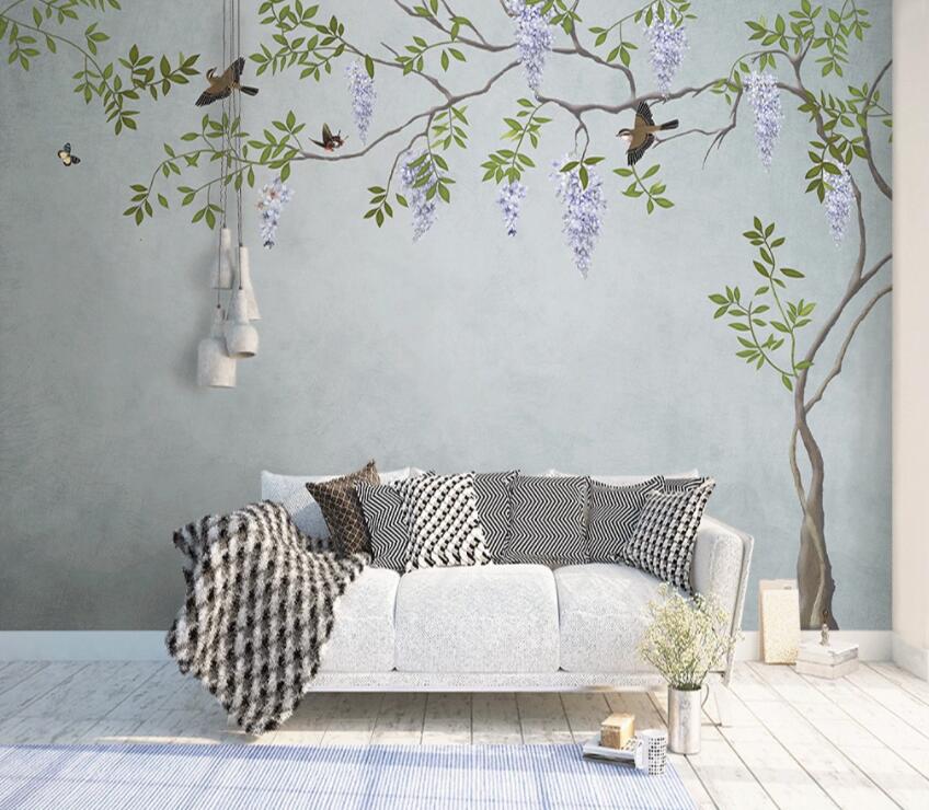 3D Leaf Bird 207 Wall Murals Wallpaper AJ Wallpaper 2