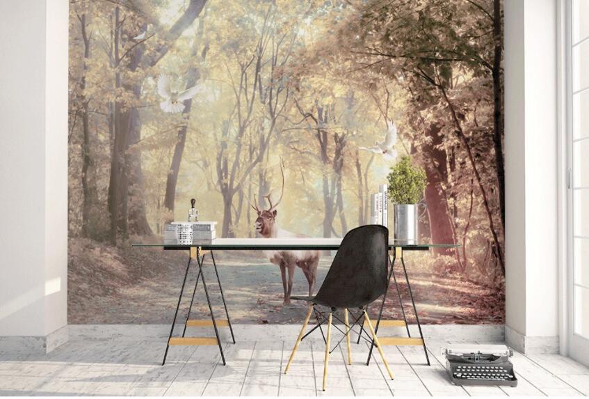 3D Forest Fawn 199 Wall Murals Wallpaper AJ Wallpaper 2
