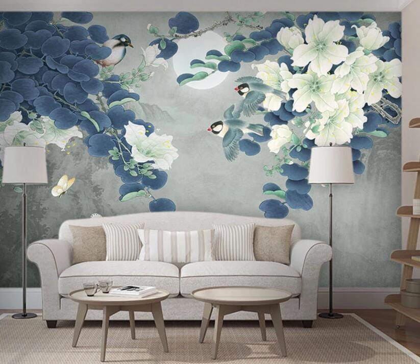 3D Flower Bird 1572 Wall Murals Wallpaper AJ Wallpaper 2