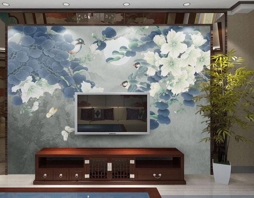3D Flower Bird 1572 Wall Murals Wallpaper AJ Wallpaper 2