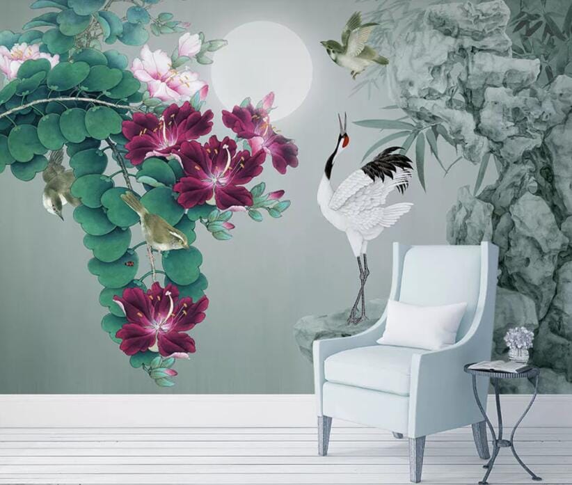 3D Flower Moon 1570 Wall Murals Wallpaper AJ Wallpaper 2