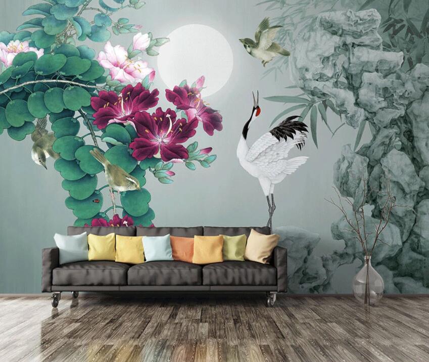 3D Flower Bird 170 Wall Murals Wallpaper AJ Wallpaper 2