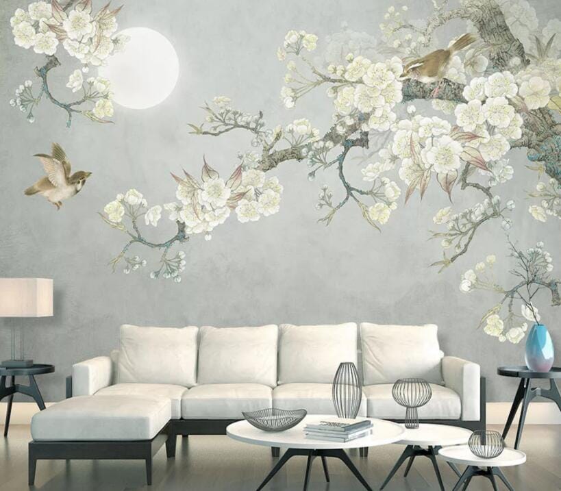 3D Flower Moon 1569 Wall Murals Wallpaper AJ Wallpaper 2