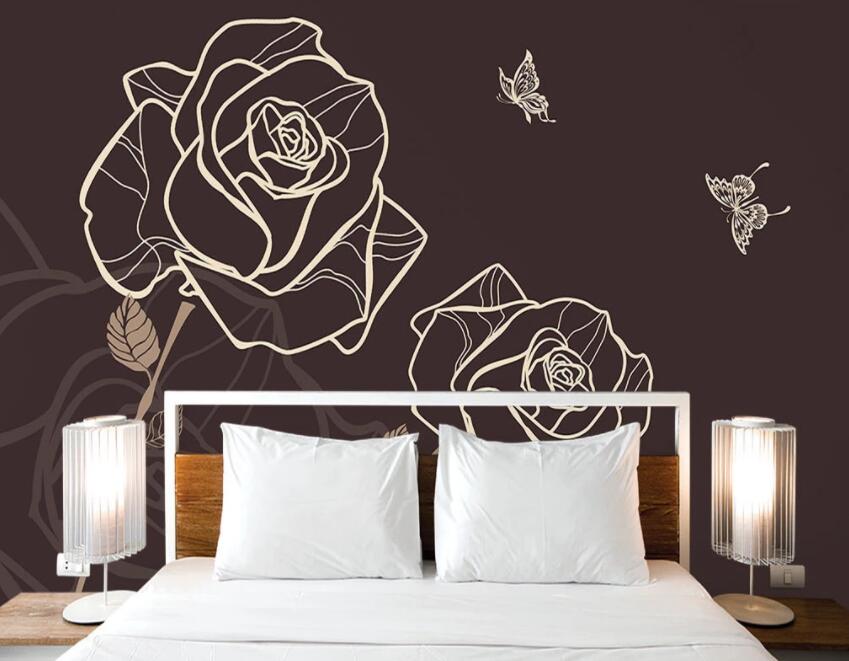 3D Flower Butterfly 168 Wall Murals Wallpaper AJ Wallpaper 2