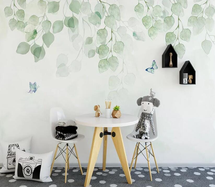 3D Green Leaf 1562 Wall Murals Wallpaper AJ Wallpaper 2