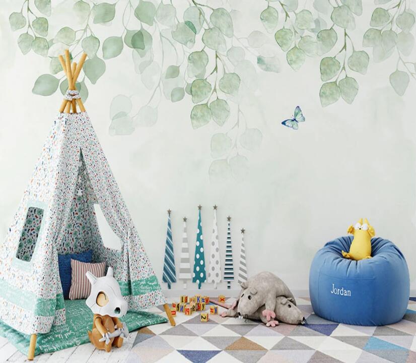 3D Leaf Butterfly 162 Wall Murals Wallpaper AJ Wallpaper 2