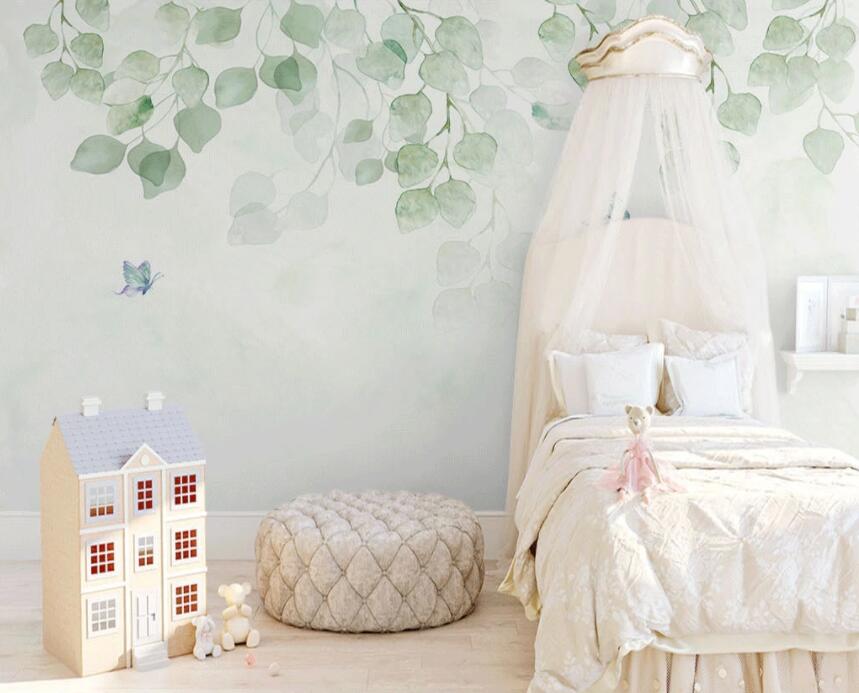 3D Leaf Butterfly 162 Wall Murals Wallpaper AJ Wallpaper 2