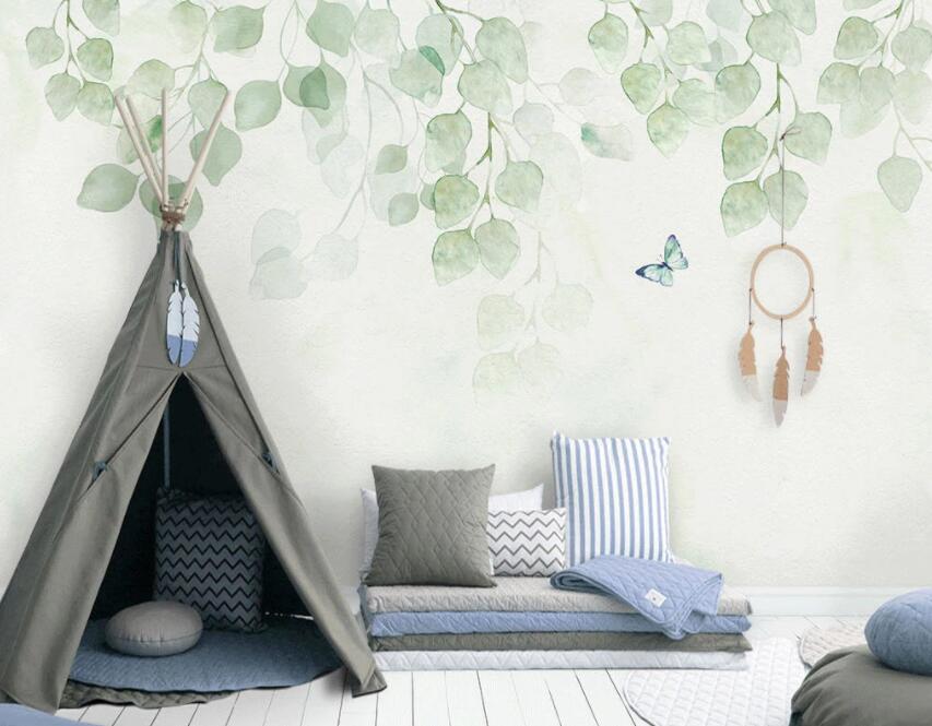 3D Leaf Butterfly 162 Wall Murals Wallpaper AJ Wallpaper 2