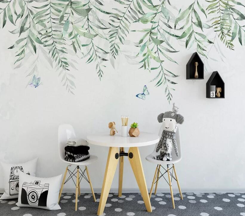 3D Green Leaf 1563 Wall Murals Wallpaper AJ Wallpaper 2
