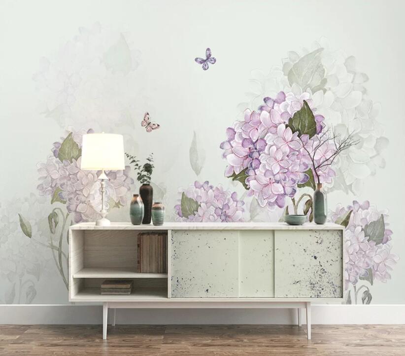 3D Flower Butterfly 154 Wall Murals Wallpaper AJ Wallpaper 2