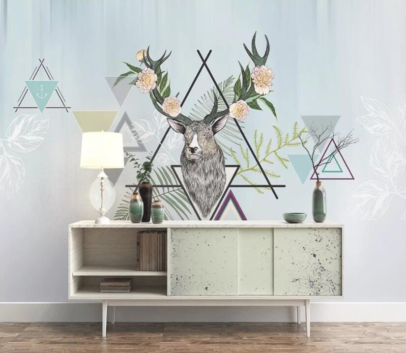 3D Triangle Deer 1542 Wall Murals Wallpaper AJ Wallpaper 2