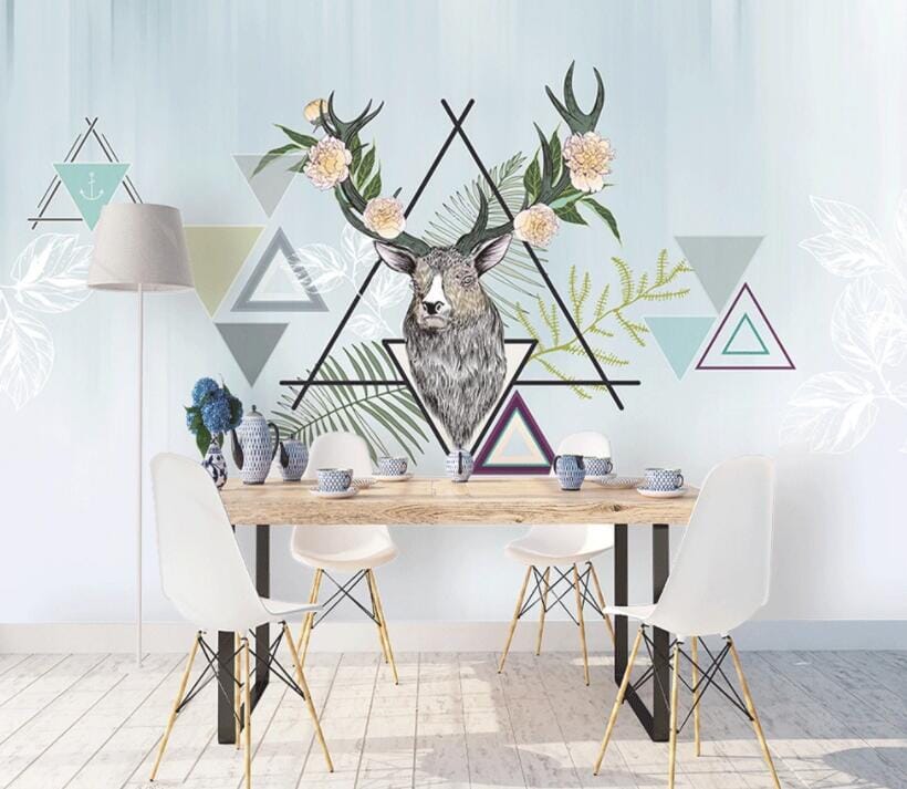 3D Triangle Deer 1542 Wall Murals Wallpaper AJ Wallpaper 2