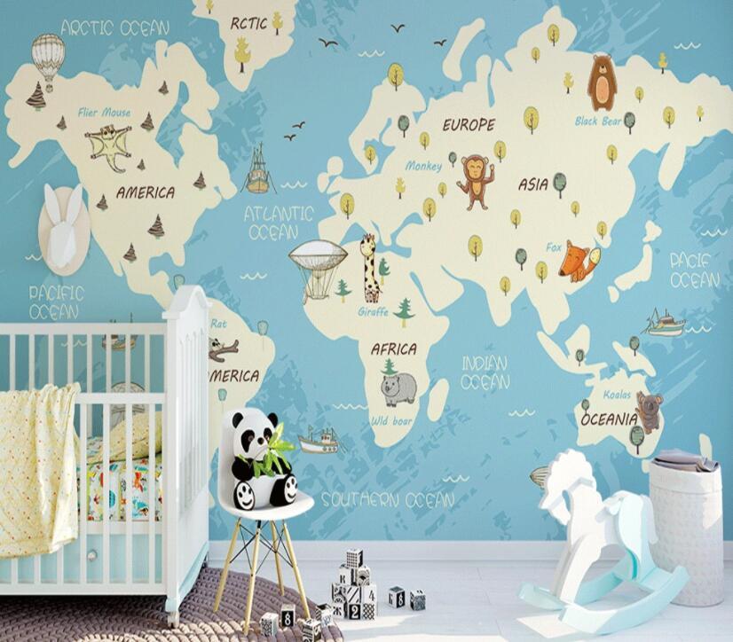 3D Animal Map 1528 Wall Murals Wallpaper AJ Wallpaper 2