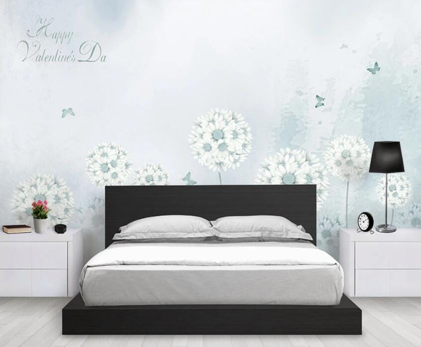 3D White Dandelion 1510 Wall Murals Wallpaper AJ Wallpaper 2