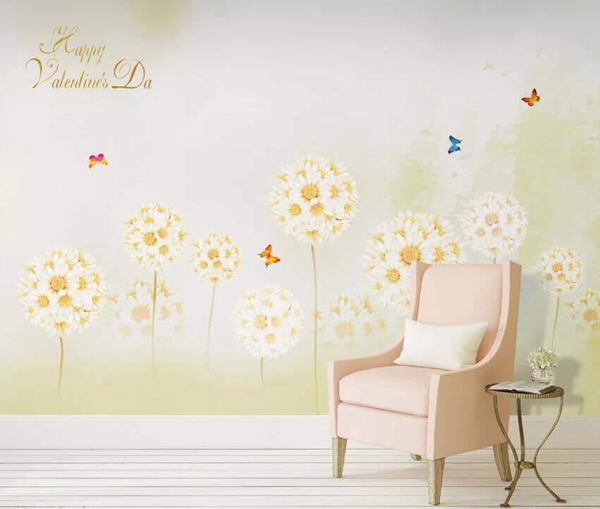 3D Yellow Dandelion 1509 Wall Murals Wallpaper AJ Wallpaper 2