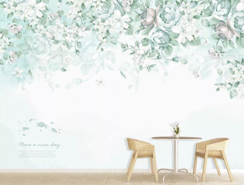 3D Flowers And Leaves 1507 Wall Murals Wallpaper AJ Wallpaper 2
