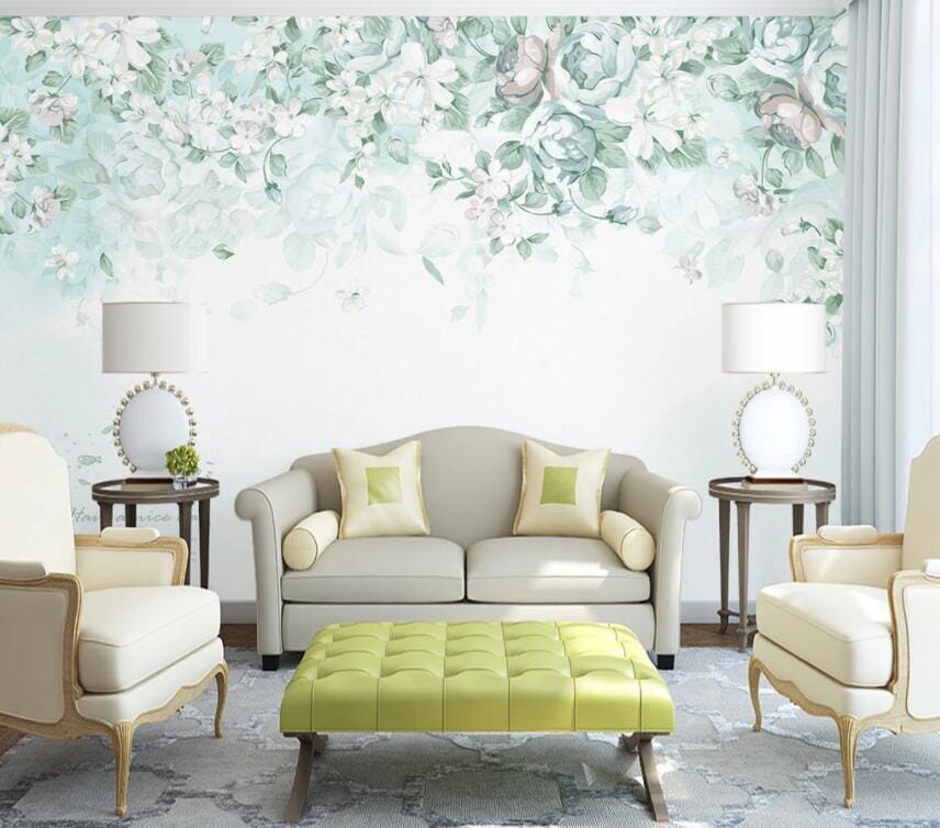 3D Flowers And Leaves 1507 Wall Murals Wallpaper AJ Wallpaper 2